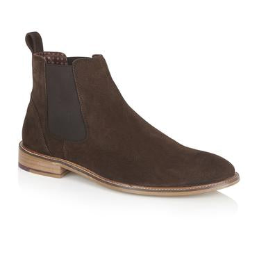 Tasker & Shaw | Luxury Menswear | Suede Chelsea Boot: Brown