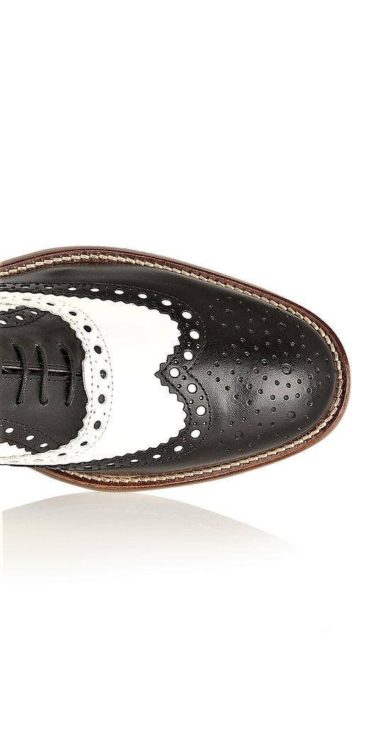 Tasker & Shaw | Luxury Menswear | Clyde Brogue Black/White