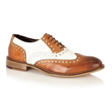 Tasker & Shaw | Luxury Menswear | Clyde Brogue Tan/White