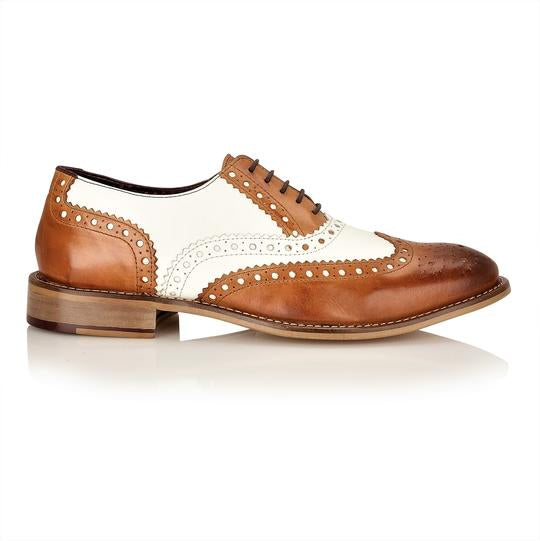 Tasker & Shaw | Luxury Menswear | Clyde Brogue Tan/White