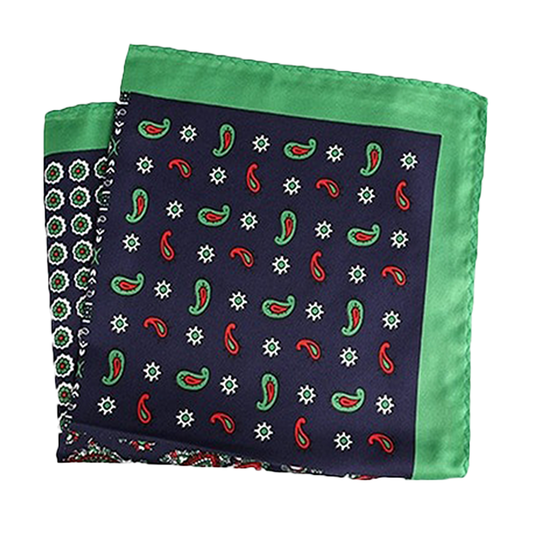 Tasker & Shaw | Luxury Menswear | Leaf Green edged pure silk pocket square