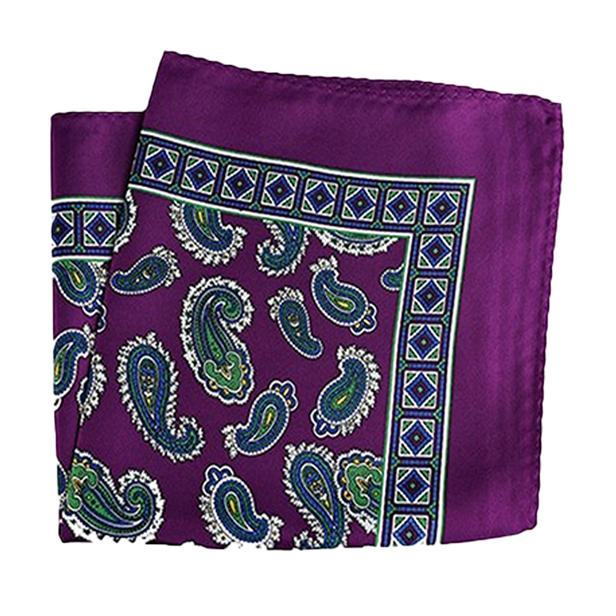 Tasker & Shaw | Luxury Menswear | Purple edged pure silk pocket square