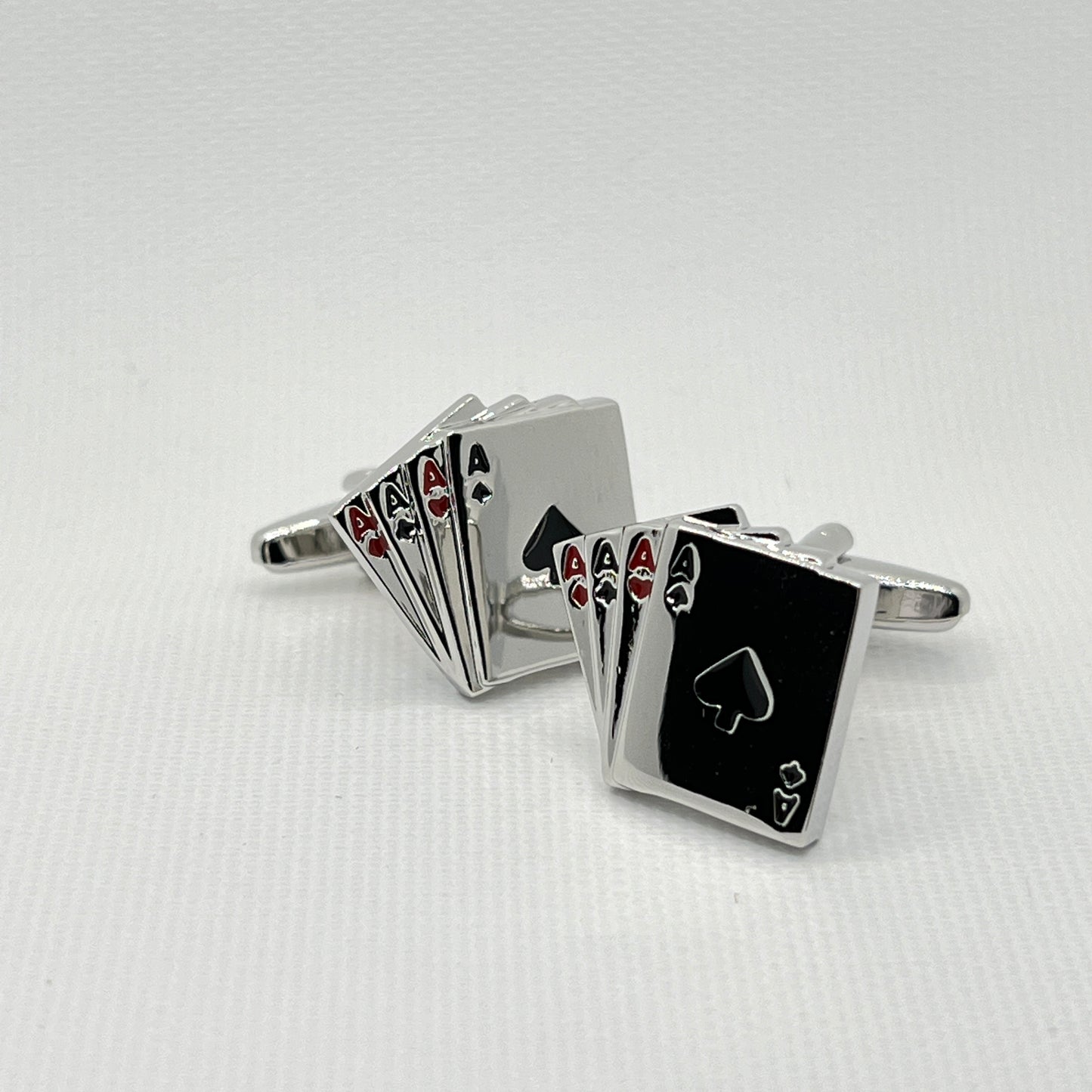 Tasker & Shaw | Luxury Menswear | Silver "Aces" cufflinks
