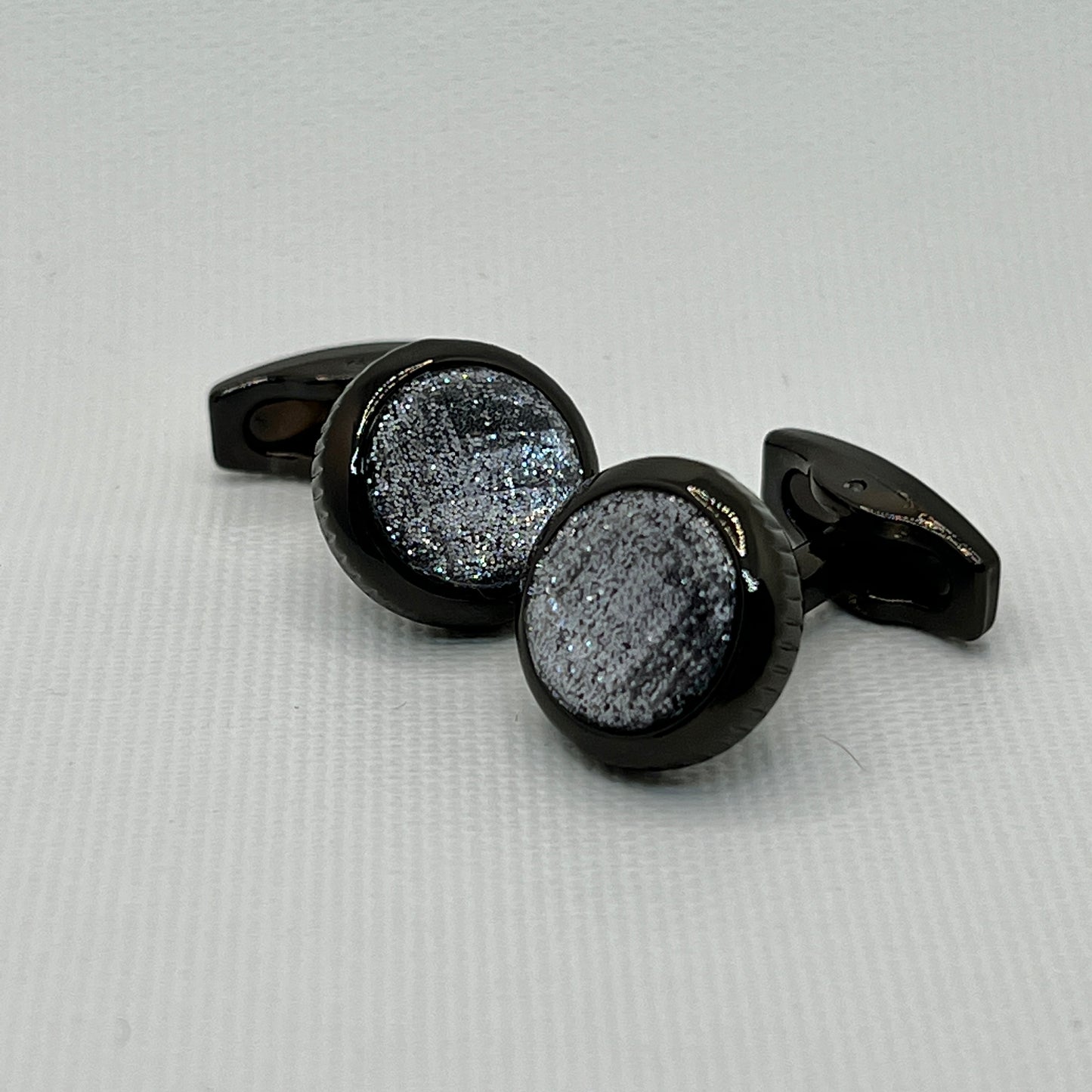 Tasker & Shaw | Luxury Menswear | Black Cufflinks with Textured Inlay