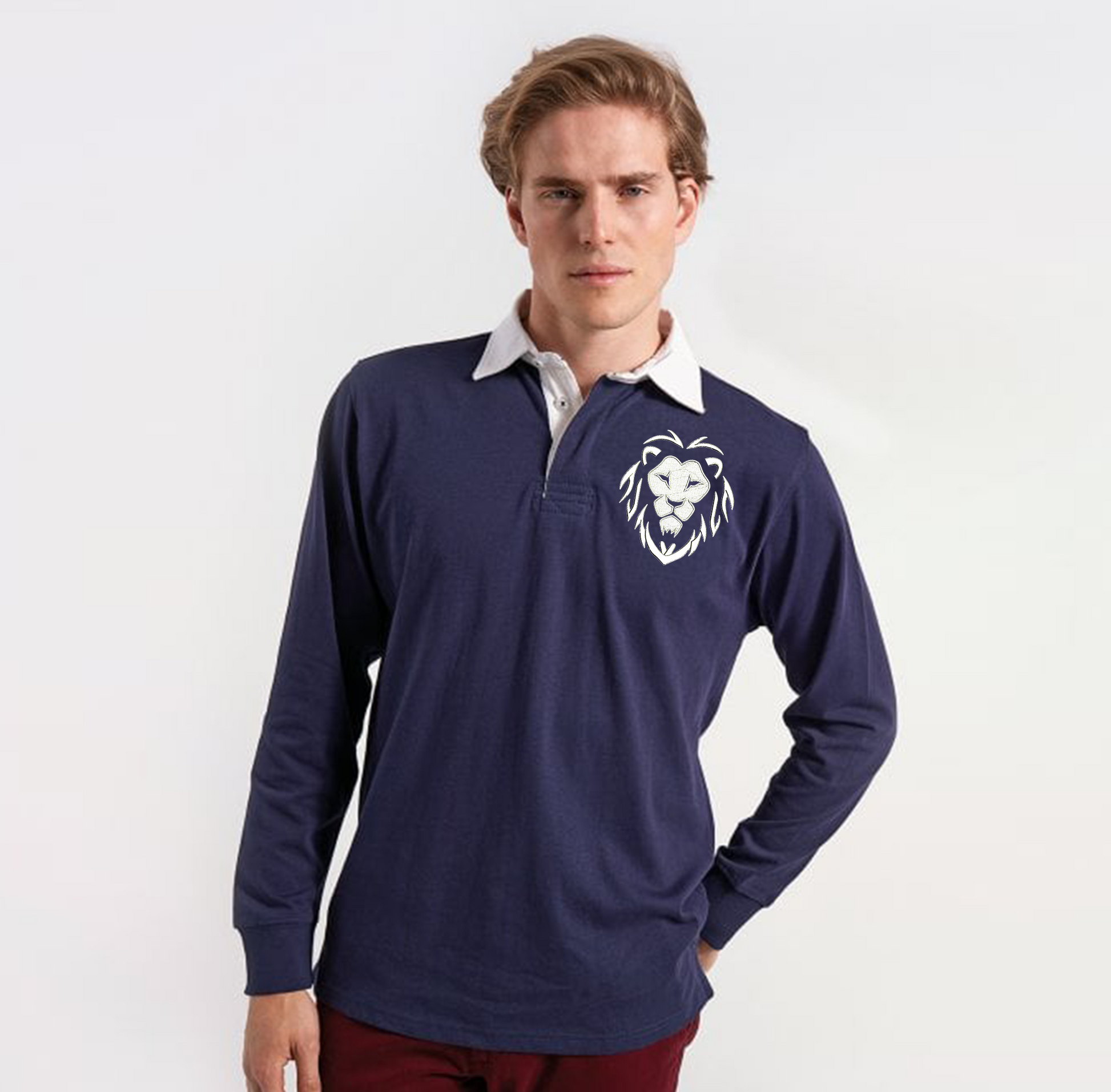 Tasker & Shaw | Luxury Menswear | Lionheart Rugby Shirt With Oversized Logo