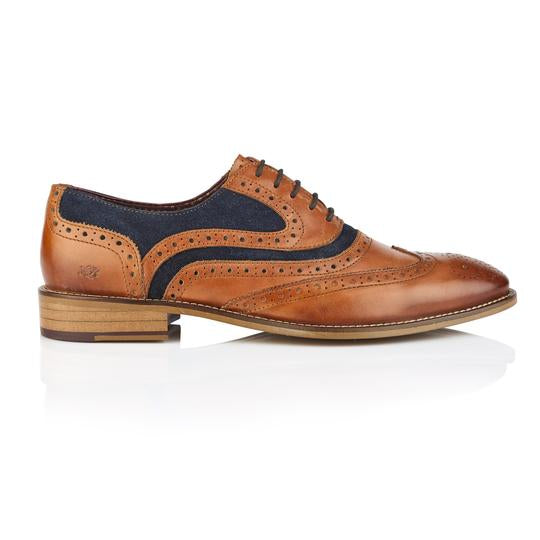 Tasker & Shaw | Luxury Menswear | Leven Oxford Tan/Navy