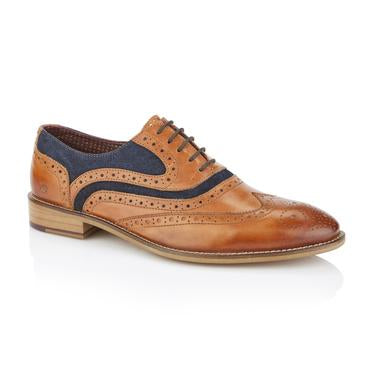 Tasker & Shaw | Luxury Menswear | Leven Oxford Tan/Navy