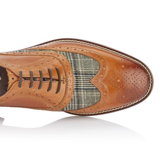 Tasker & Shaw | Luxury Menswear | Leven Oxford Tan/Tweed
