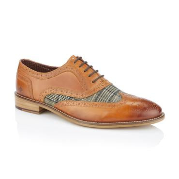 Tasker & Shaw | Luxury Menswear | Leven Oxford Tan/Tweed