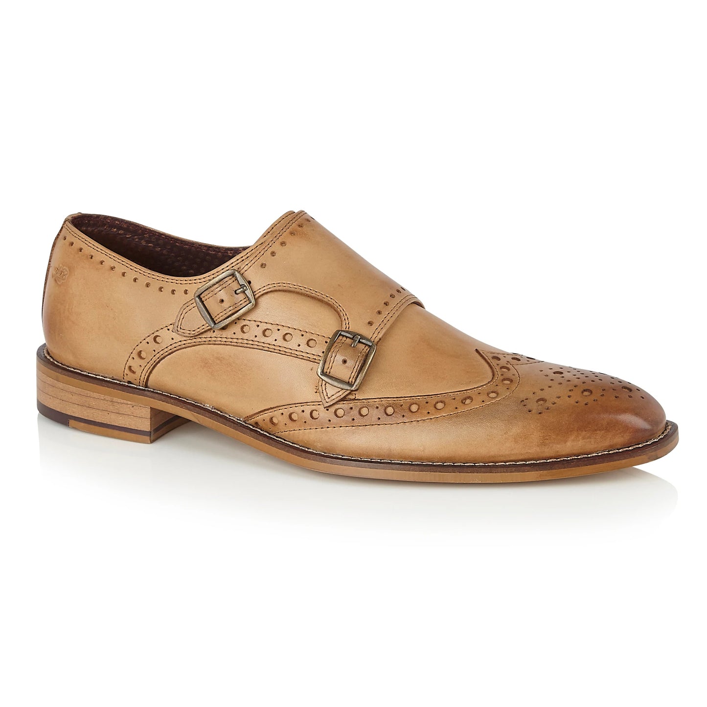 Tasker & Shaw | Luxury Menswear | Iona Monk Strap Brogue Tan