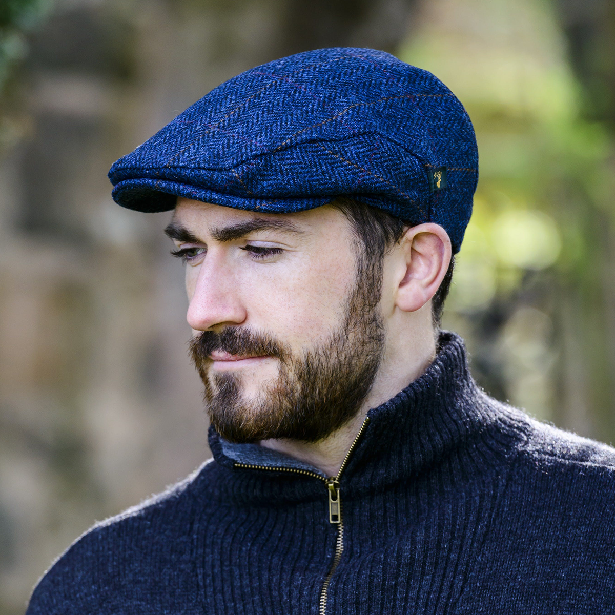 Tasker & Shaw | Luxury Menswear | Trinity tweed cap (Blue)