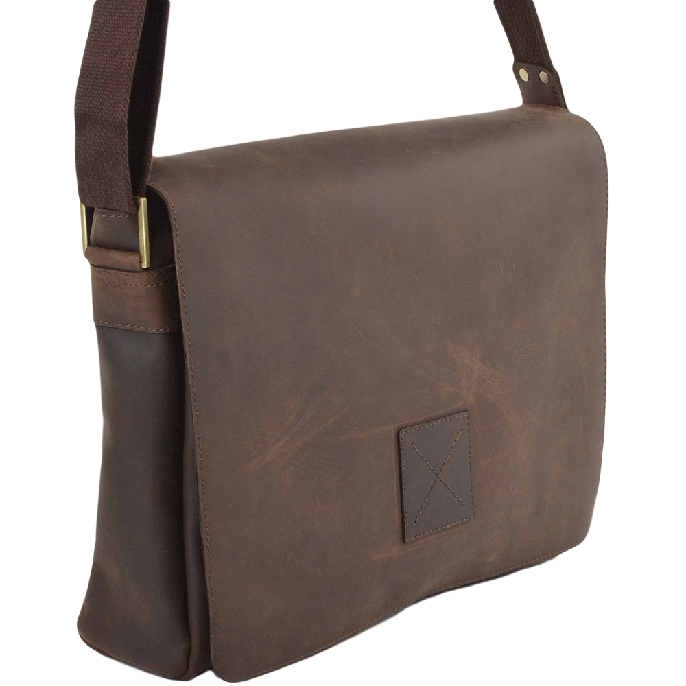 Tasker & Shaw | Luxury Menswear | Pedro Five Pocket Carry All Leather Messenger Bag