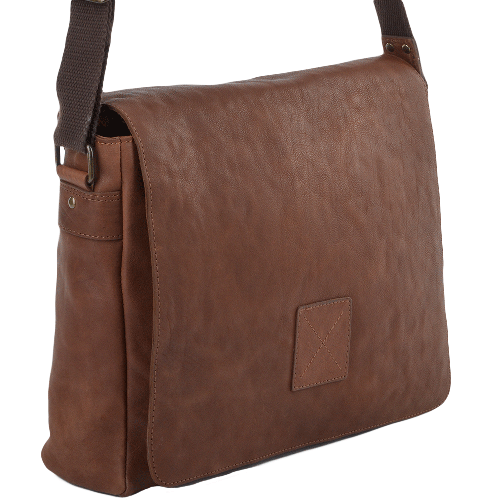 Tasker & Shaw | Luxury Menswear | Pedro Five Pocket Carry All Leather Messenger Bag