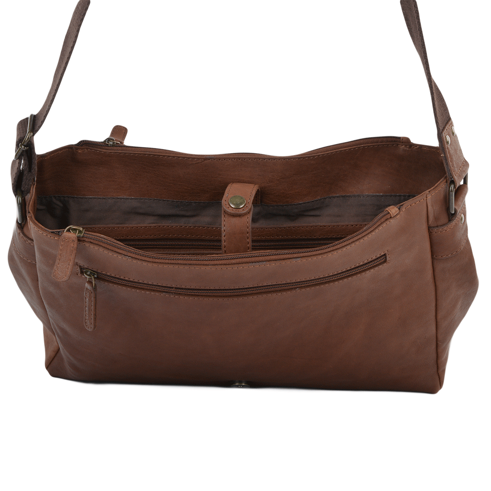 Tasker & Shaw | Luxury Menswear | Pedro Five Pocket Carry All Leather Messenger Bag