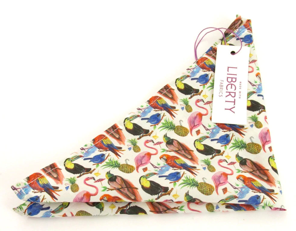 Tasker & Shaw | Luxury Menswear | Made with Liberty fabric "Birds of paradise" pocket square