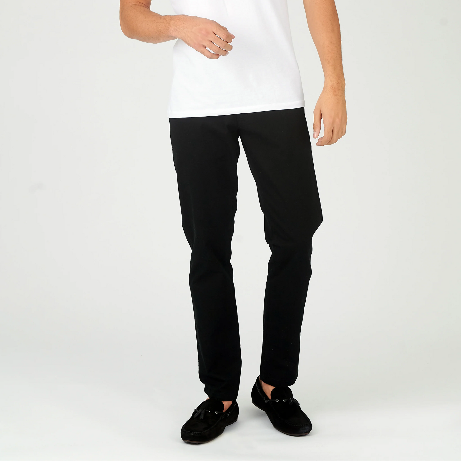 Tasker & Shaw | Luxury Menswear | Black Slim fit strech chinos