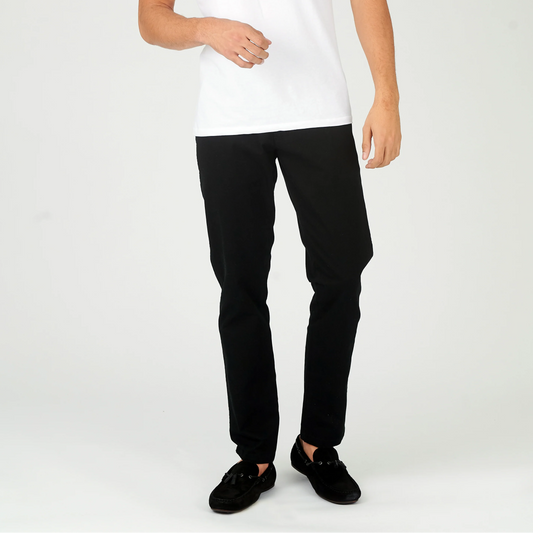 Tasker & Shaw | Luxury Menswear | Black Slim fit strech chinos