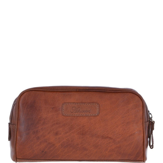 Tasker & Shaw | Luxury Menswear | Twin zip leather washbag