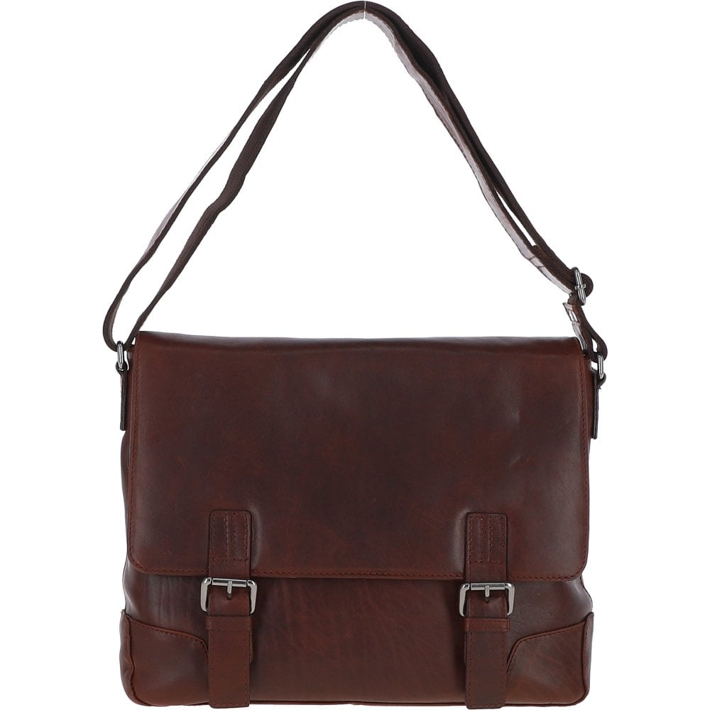 Tasker & Shaw | Luxury Menswear | Oscar medium leather messenger bag