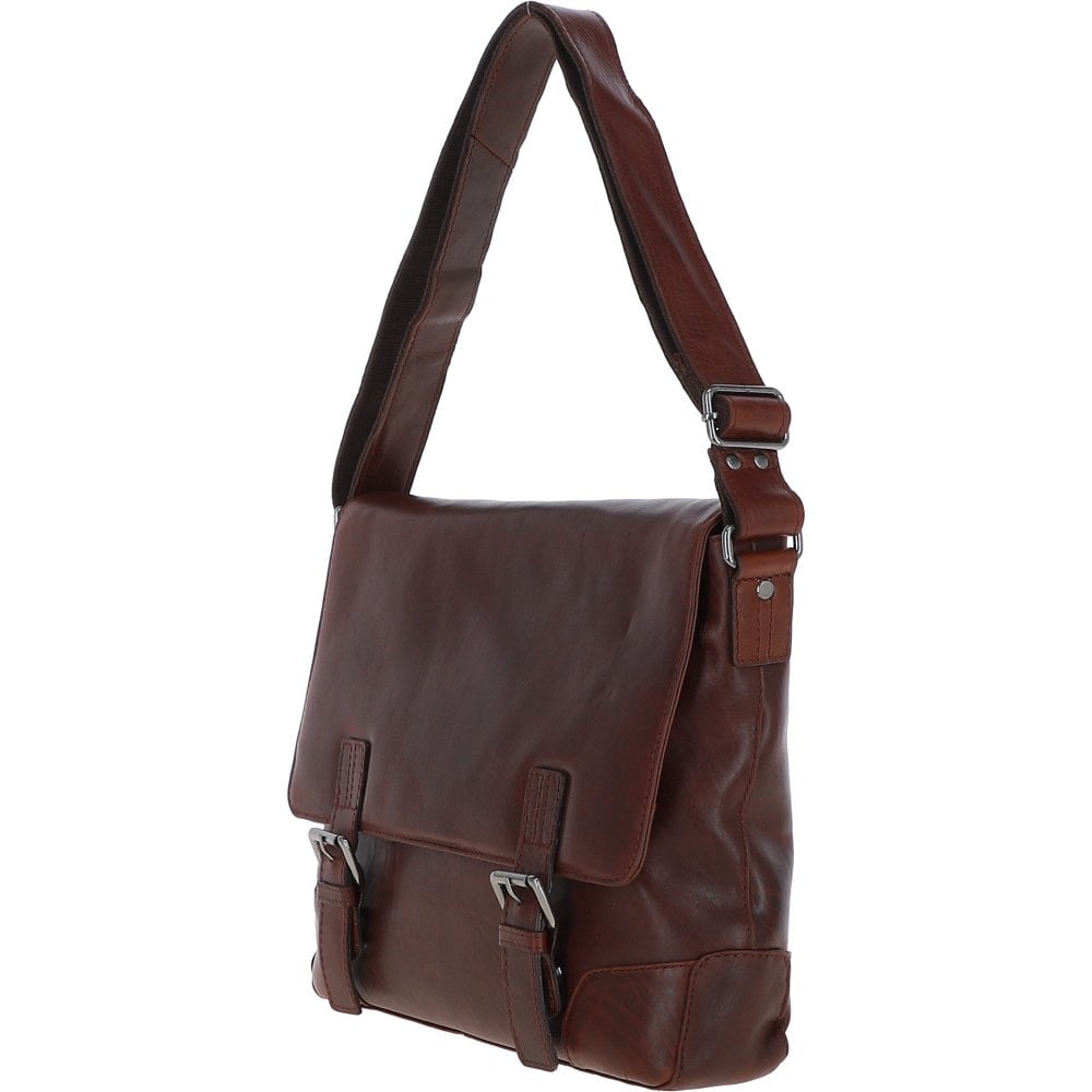 Tasker & Shaw | Luxury Menswear | Oscar medium leather messenger bag