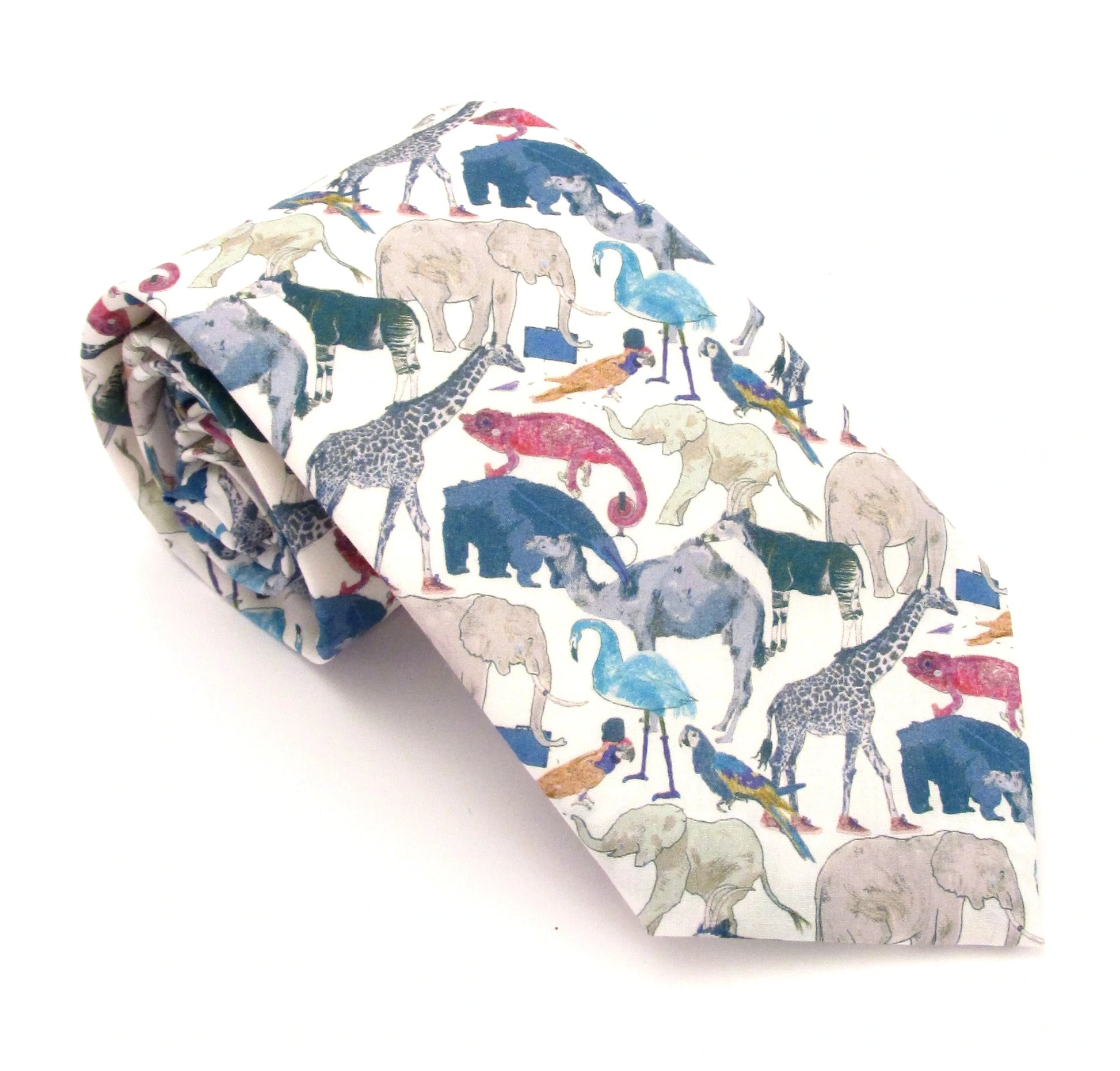 Tasker & Shaw | Luxury Menswear | Made with Liberty fabric "Queue for the Zoo" Tie