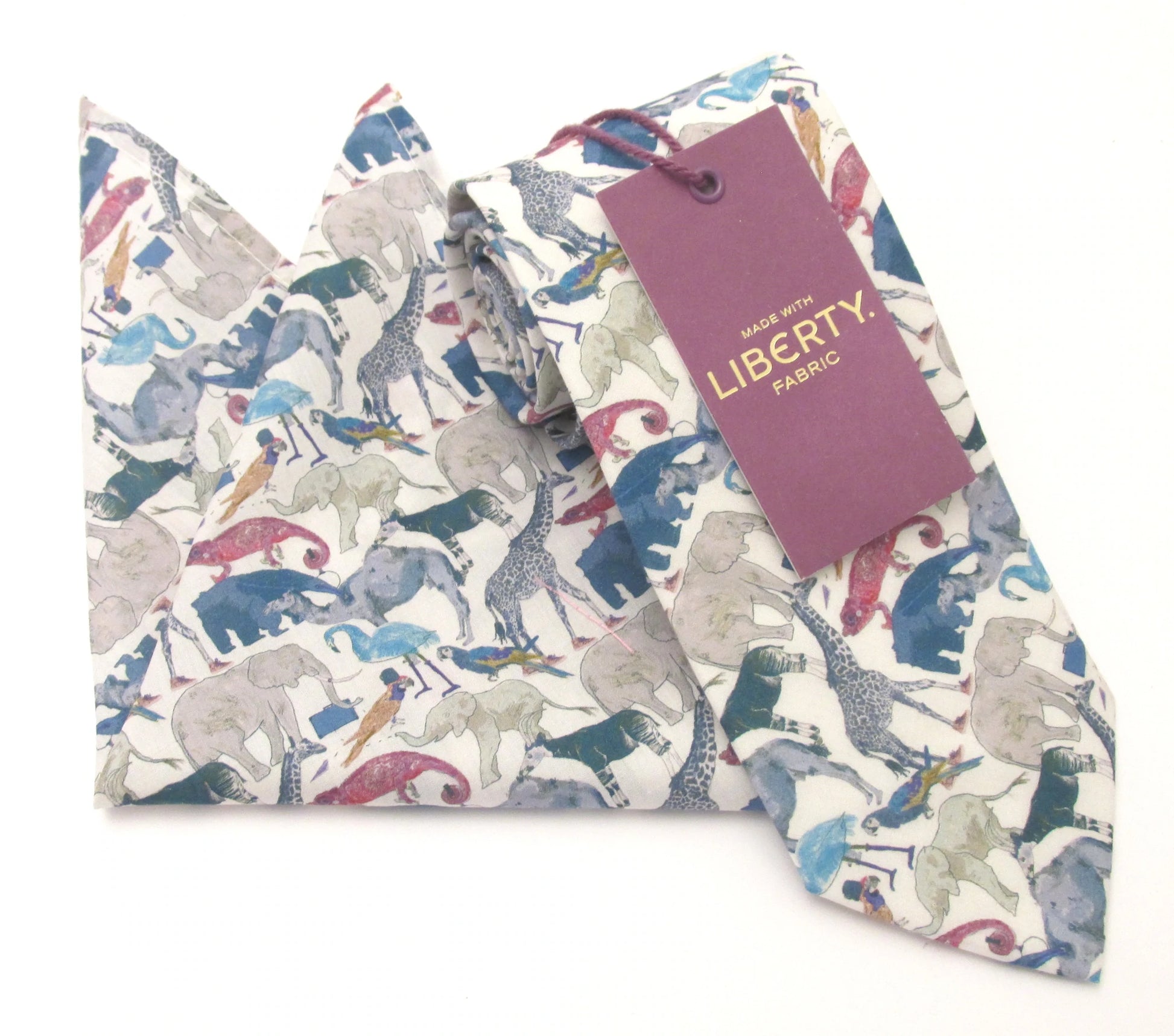 Tasker & Shaw | Luxury Menswear | Made with Liberty fabric "Queue for the Zoo" Tie