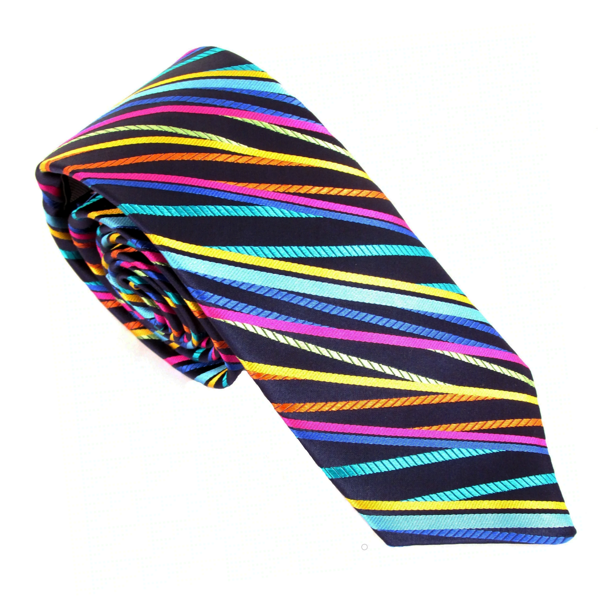 Tasker & Shaw | Luxury Menswear | Limited Edition Multicoloured cross stripe Silk Tie
