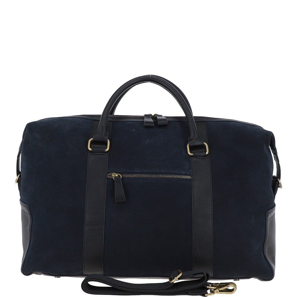 Tasker & Shaw | Luxury Menswear | Harrington suede and Leather Luxury Holdall / Weekender