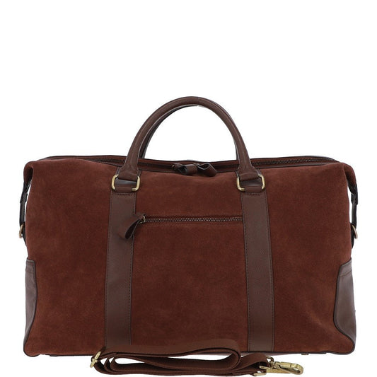 Tasker & Shaw | Luxury Menswear | Harrington suede and Leather Luxury Holdall / Weekender