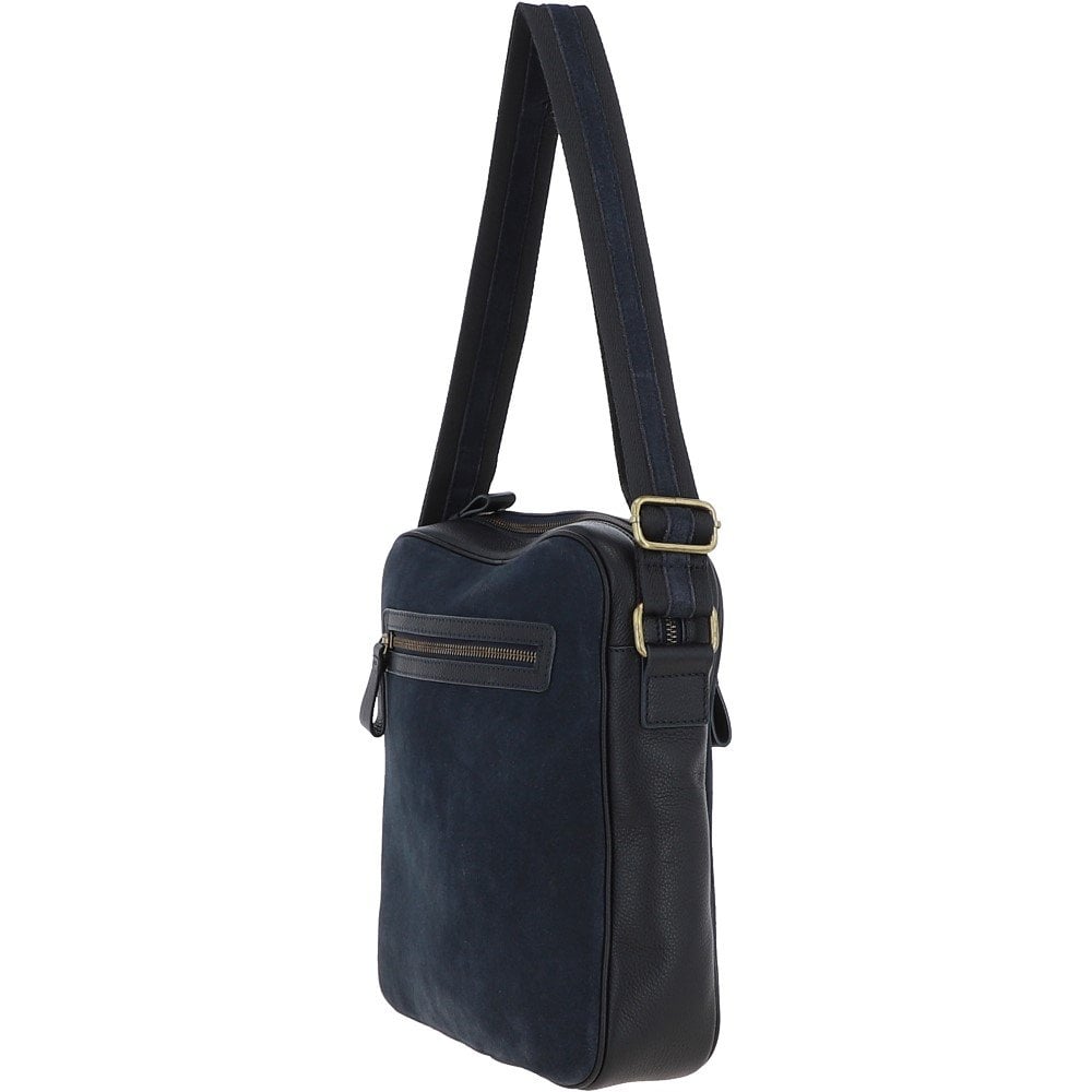 Tasker & Shaw | Luxury Menswear | Dani suede and Leather Luxury Body Bag (Tablet Friendly)