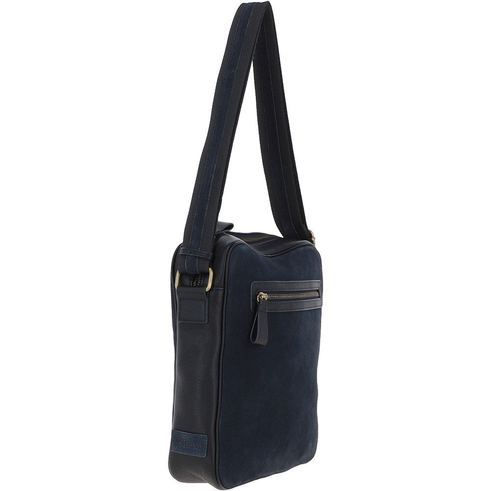 Tasker & Shaw | Luxury Menswear | Dani suede and Leather Luxury Body Bag (Tablet Friendly)