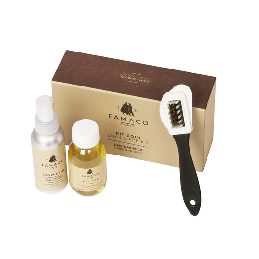 Tasker & Shaw | Luxury Menswear | Suede and nubuck care kit by Famaco