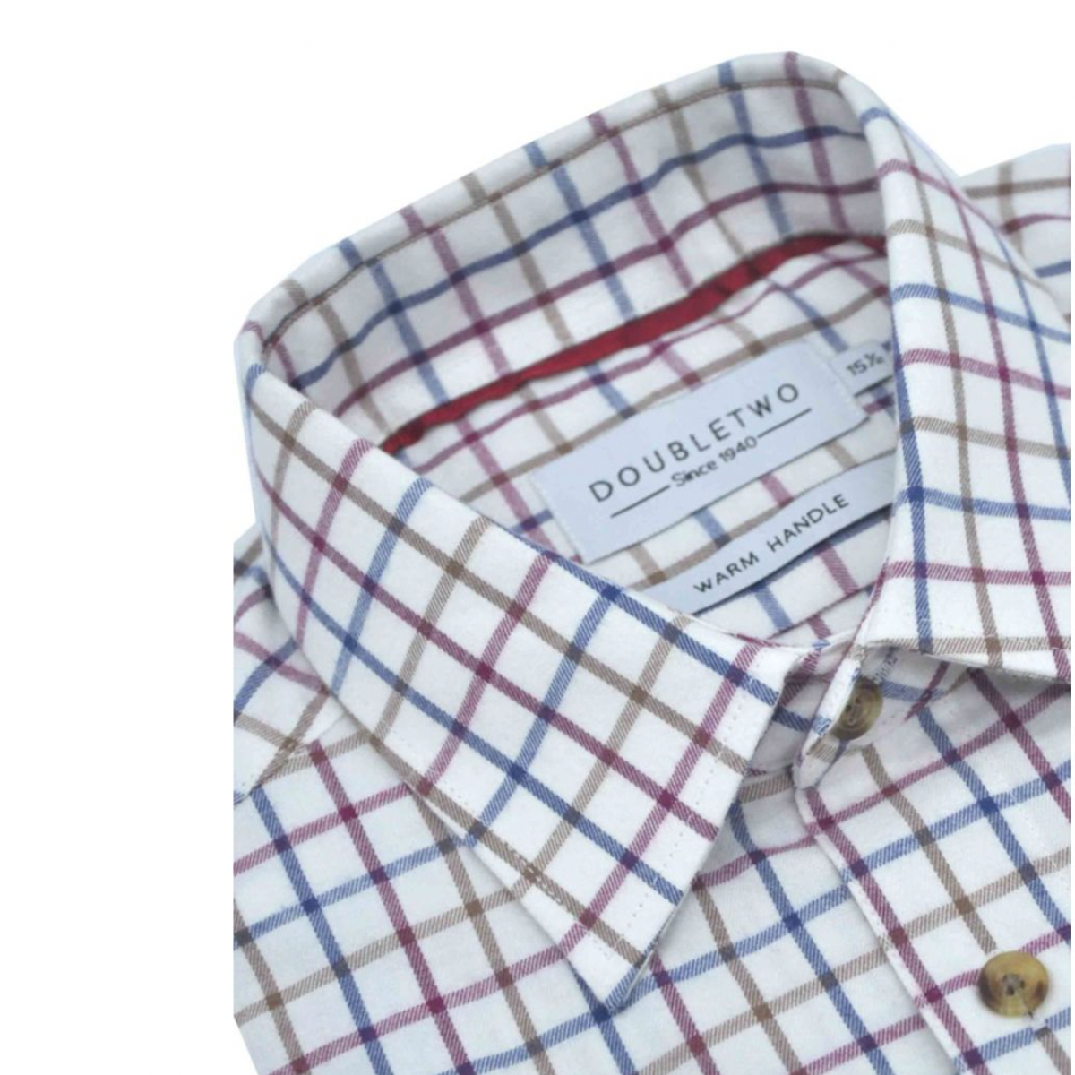 Tasker & Shaw | Luxury Menswear | Plum Tattersall check cotton twill shirt