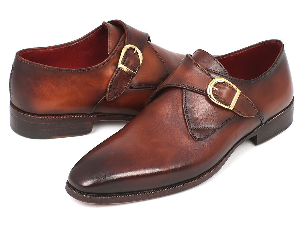 Monkstrap Dress Shoes Brown & Camel, Handmade to order.