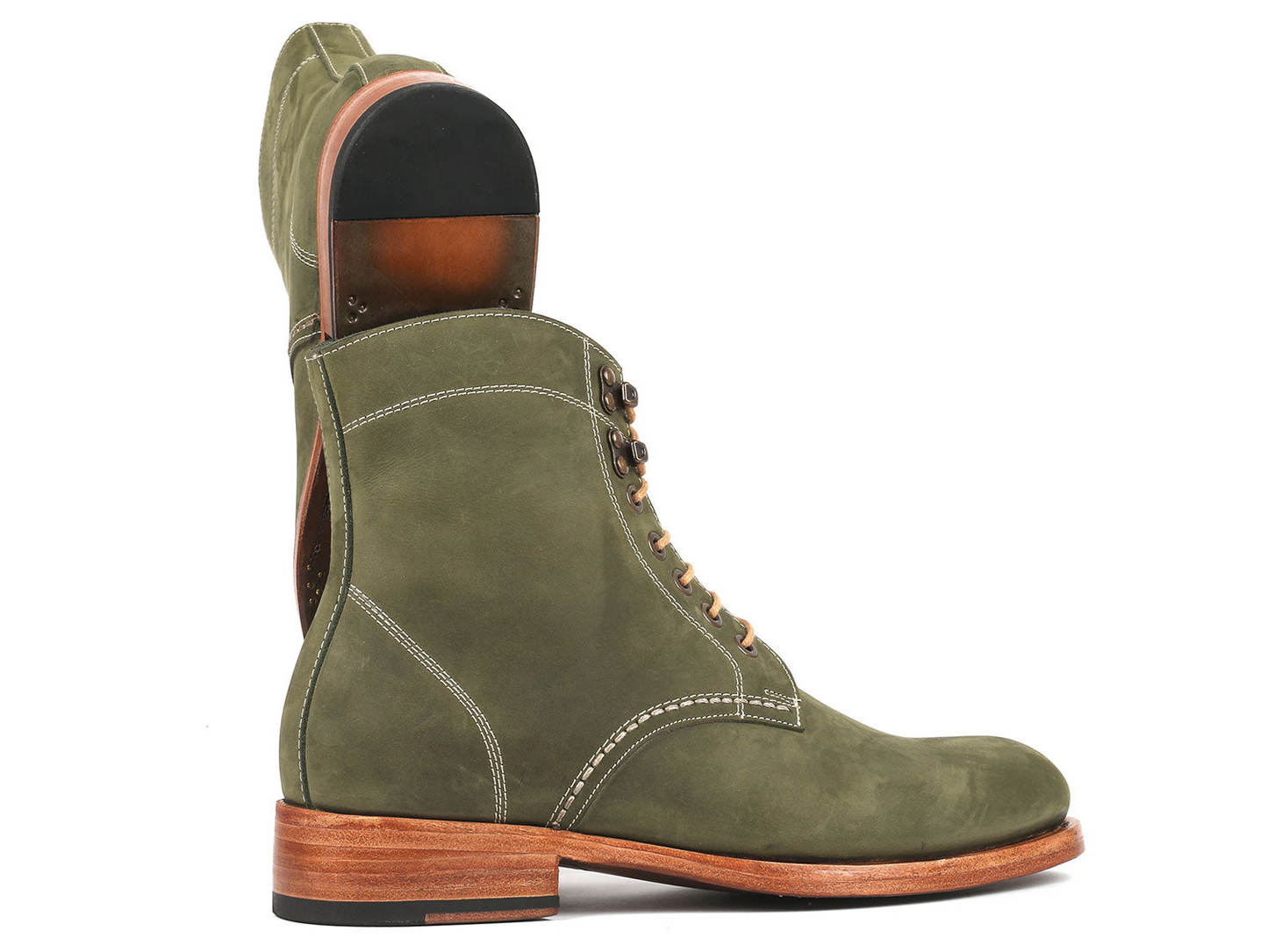 Green Nubuck boots, Handmade to order.