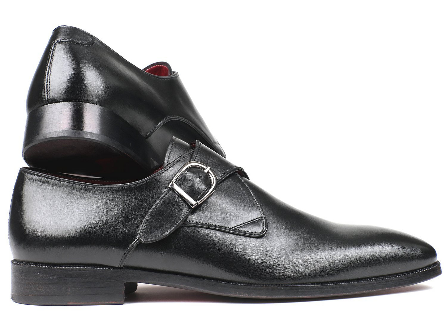 Classic Black Leather Single Monkstraps, Handmade to order.