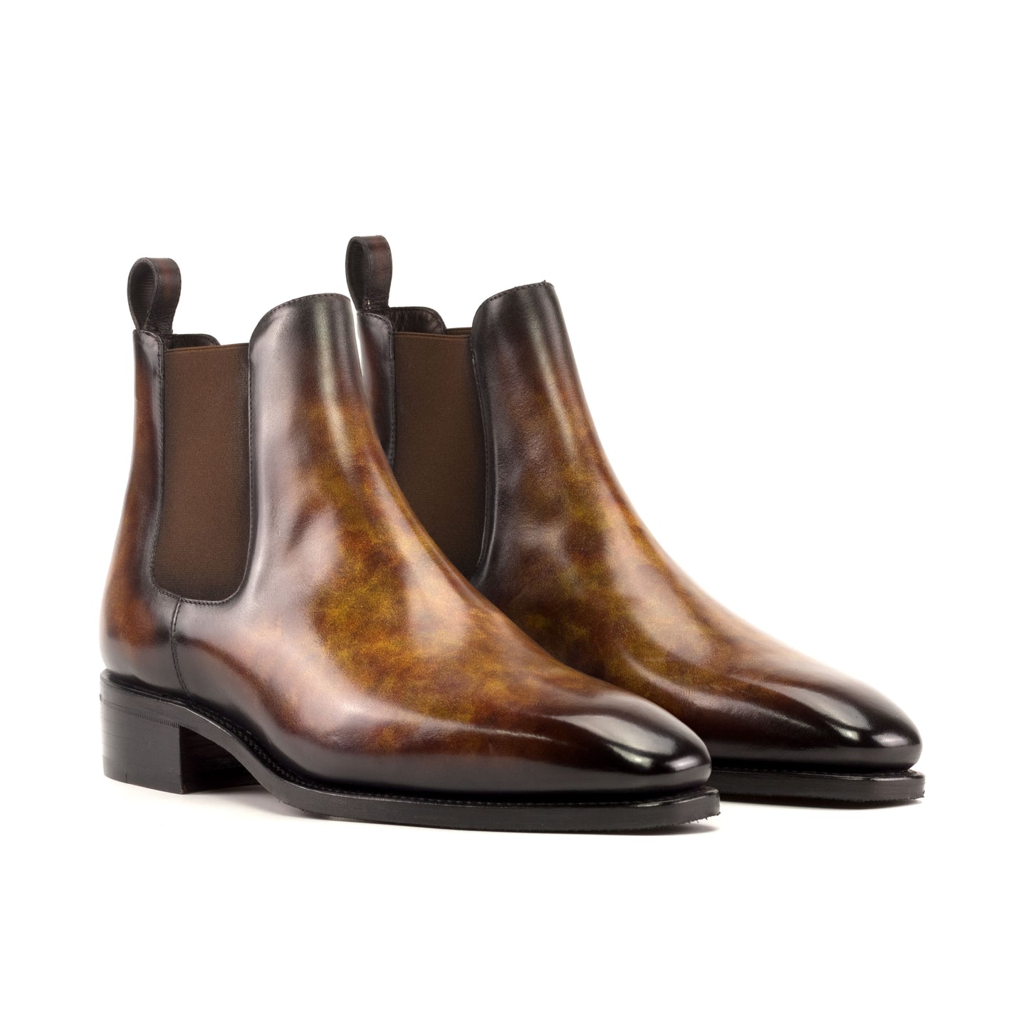 Handcrafted Chelsea Boot: Brown Fire Patina