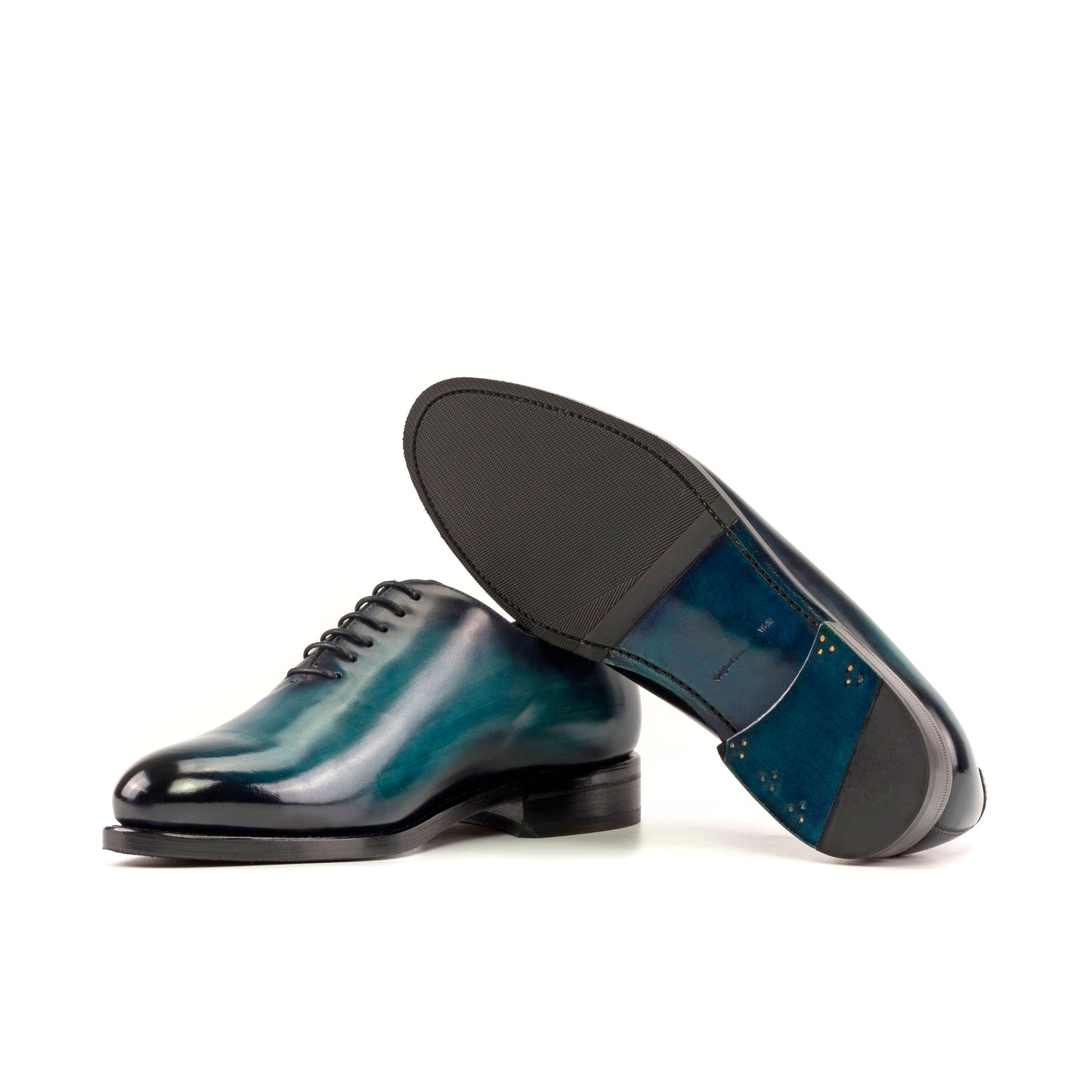 Handcrafted Wholecut Oxford Shoe: Turquoise Patina
