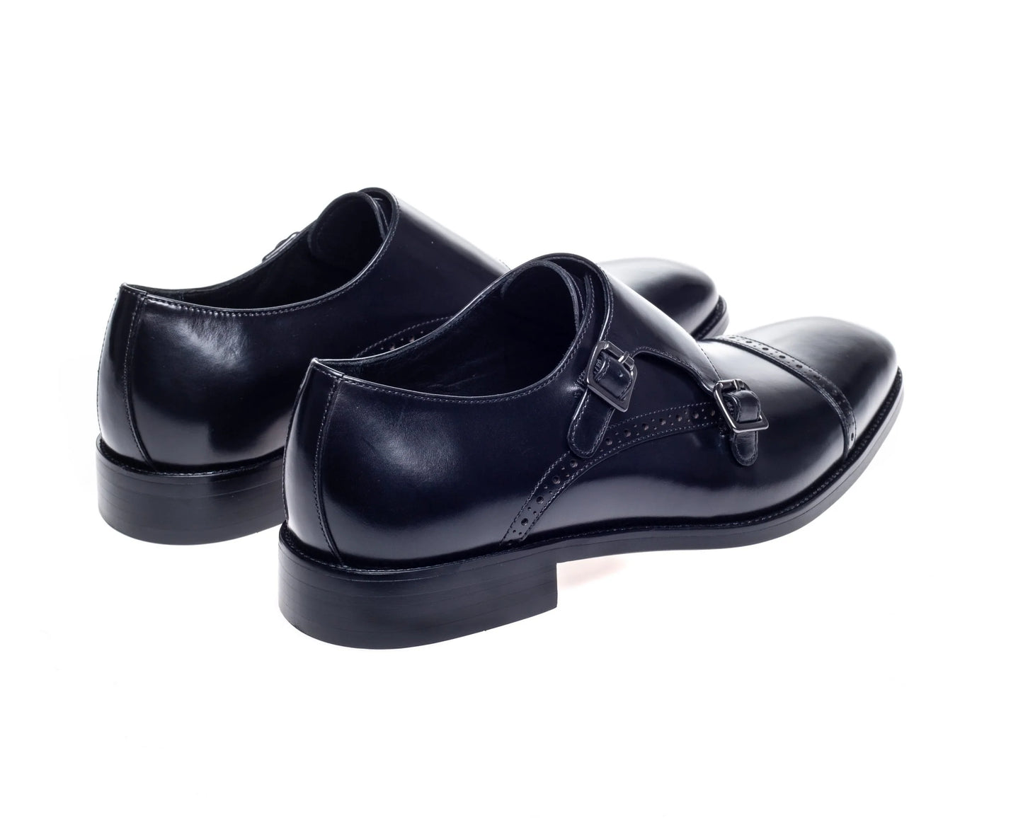 Alderney Double Monk Strap Shoes (Black)