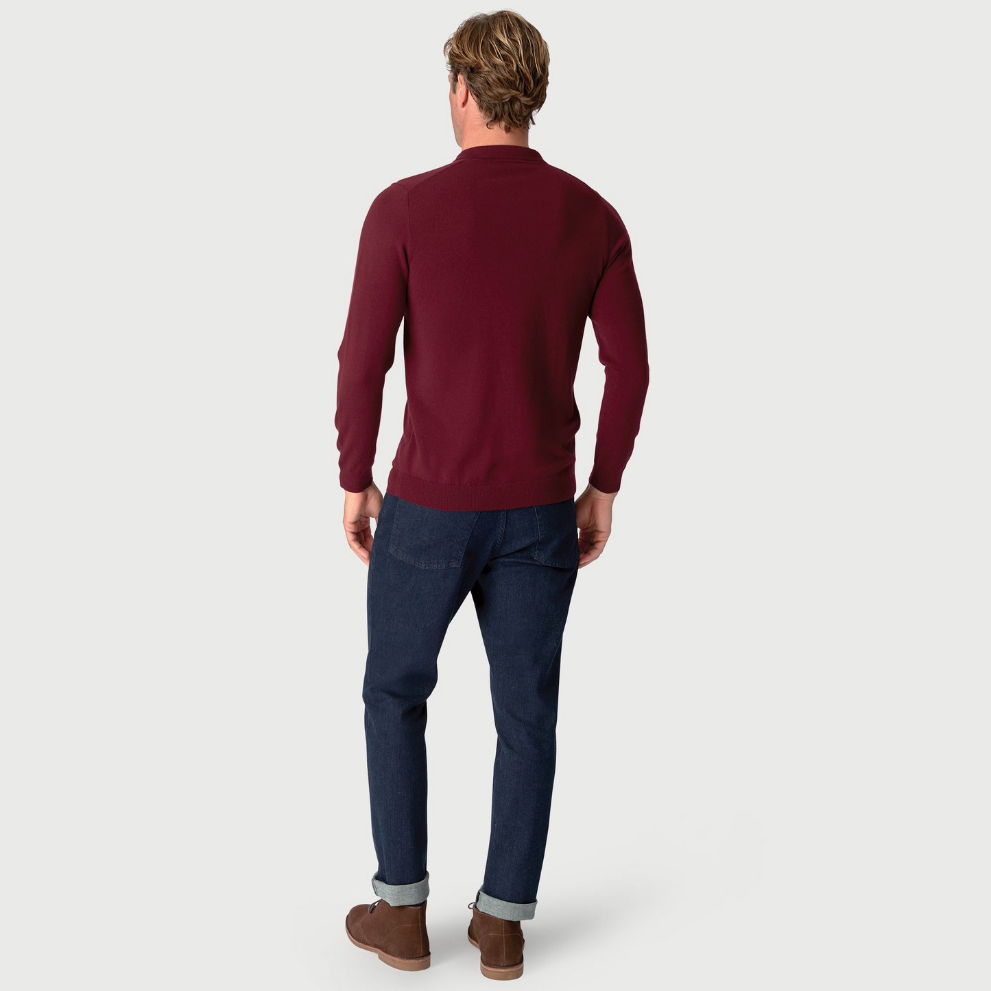 Merino Wool Long Sleeved Polo
