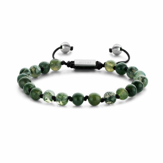 Tasker & Shaw | Luxury Menswear | Woven Moss Agate Mens Bracelet