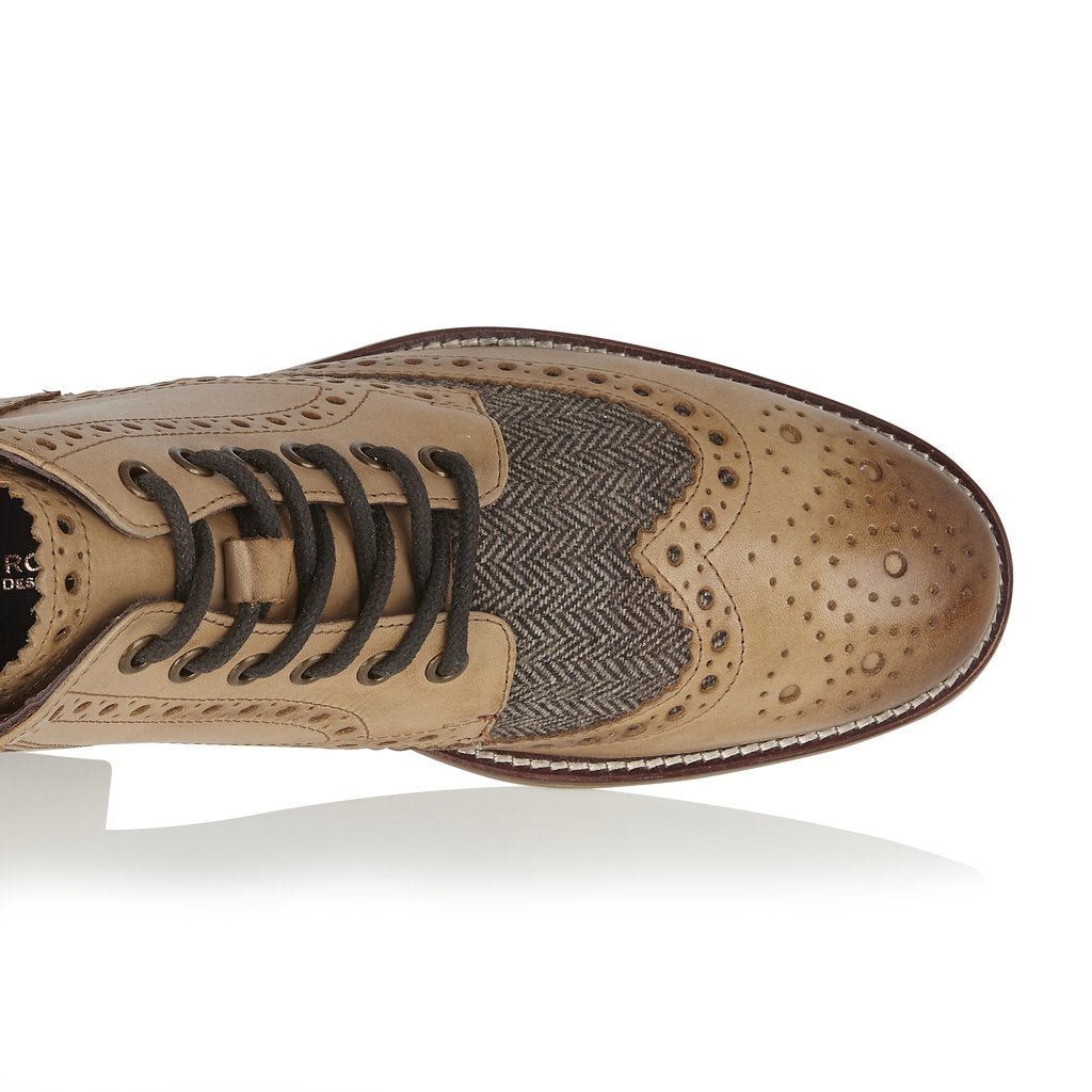 Tasker & Shaw | Luxury Menswear | Clyde Boot Tan/Tweed