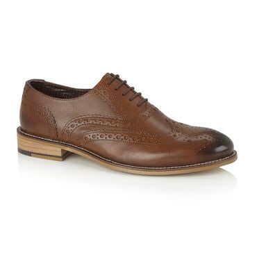 Tasker & Shaw | Luxury Menswear | Clyde Leather Brogue Chestnut