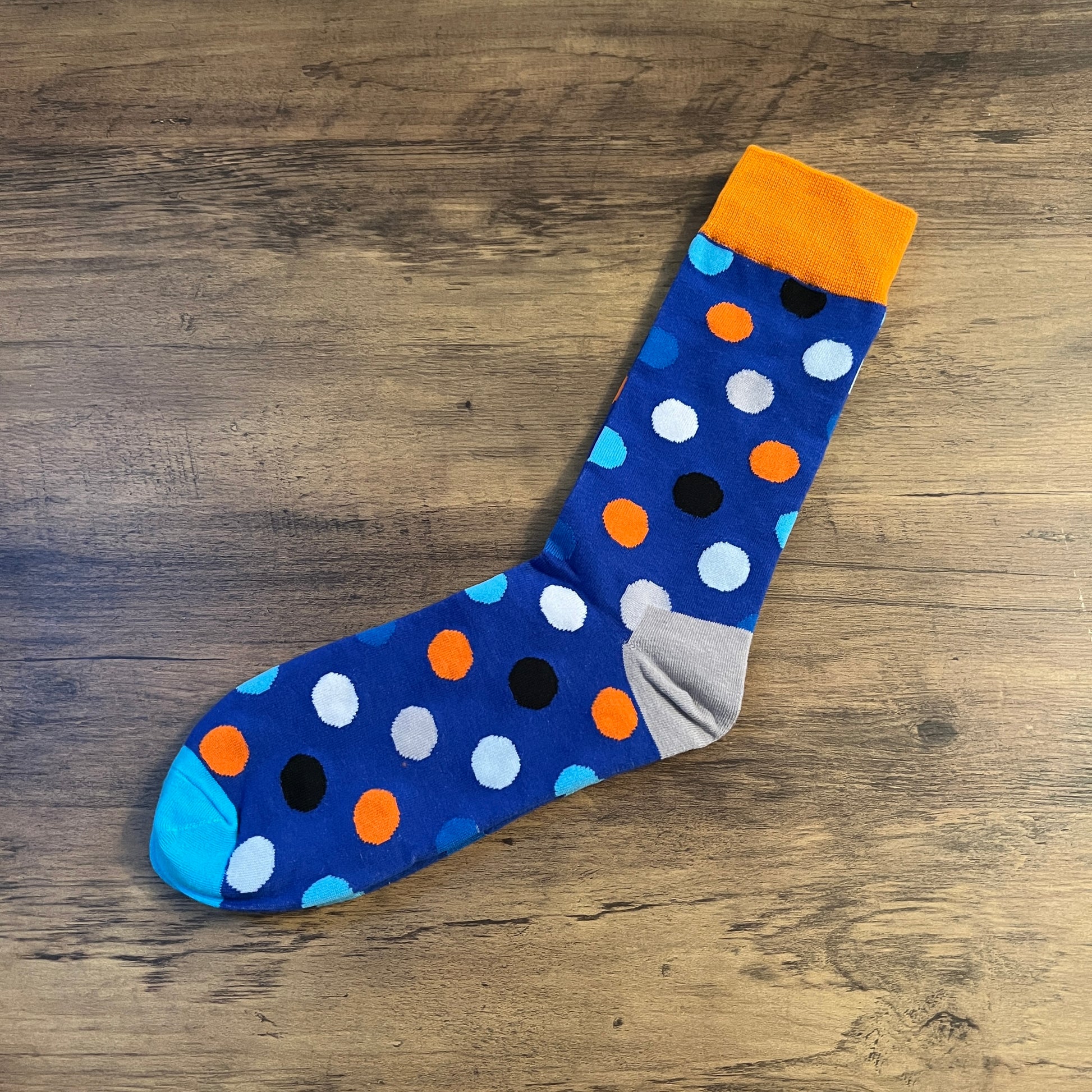 Tasker & Shaw | Luxury Menswear | Blue with Aqua and Orange Socks