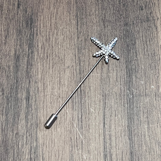 Tasker & Shaw | Luxury Menswear | Silver star fish lapel pin 