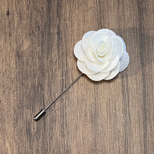 Tasker & Shaw | Luxury Menswear | White flower lapel pin