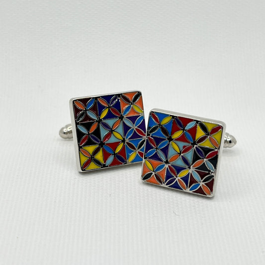 Tasker & Shaw | Luxury Menswear | Moroccan inspired multicolour cufflinks