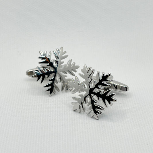 Tasker & Shaw | Luxury Menswear | Silver snowflake cufflinks