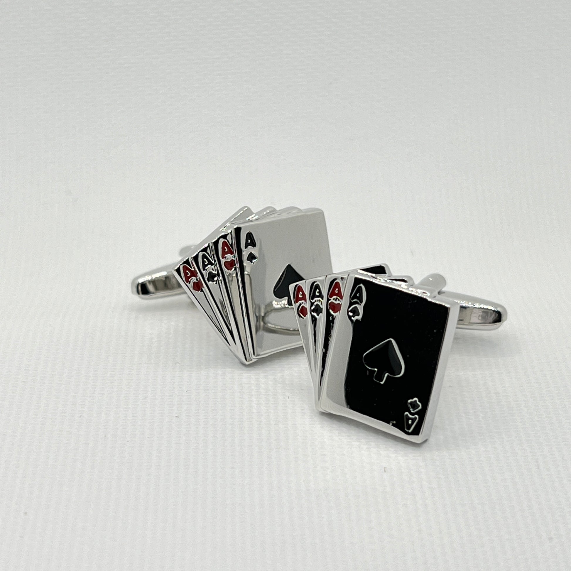 Tasker & Shaw | Luxury Menswear | Silver "Aces" cufflinks