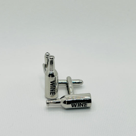 Tasker & Shaw | Luxury Menswear | Silver wine bottle cufflinks